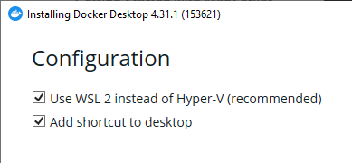 Docker WSL Option
