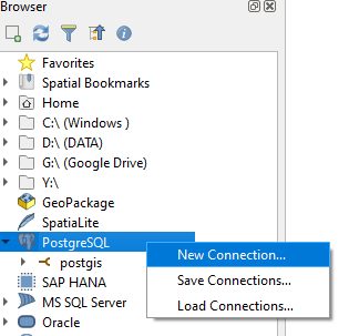 image showing the QGIS browser