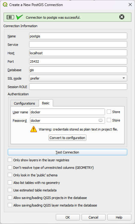 image showing successful connection to a postgis database using QGIS